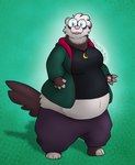 anthro belly big_belly big_glasses breasts clothing eyewear female fluffy glasses hoodie midriff overweight overweight_anthro slightly_chubby solo topwear themuffinly pudding_(themuffinly) domestic_ferret mammal mustelid musteline true_musteline weasel