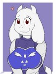 anthro big_breasts breasts clothed clothing delta_rune_(emblem) female fur heart_symbol horn nervous_smile shy solo symbol white_body white_fur sspore undertale undertale_(series) toriel boss_monster_(undertale) bovid caprine goat mammal 2020 3:4 digital_media_(artwork) hi_res portrait signature