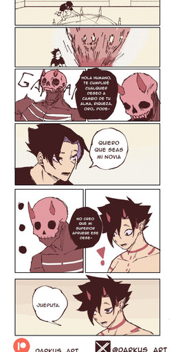 bone border candle duo ellipsis exclamation_point female gender_transformation humanoid_pointy_ears inside male mtf_transformation pointy_ears skull skull_head summoning summoning_circle text transformation white_border darkus_art demon human humanoid mammal comic hi_res spanish_text translation_request