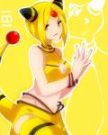 4:5 alternate_species ampharos animal_humanoid blonde_hair bovid bracelet caprine clothed clothing female generation_2_pokemon hair hi_res human humanized humanoid jewelry mammal nintendo pokemon pokemon_(species) simple_background solo takeshima_(nia)