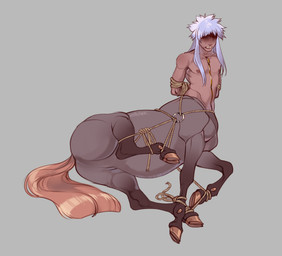arms_tied bdsm body_zipper bondage bound featureless_crotch grey_background hair hands_behind_back hooves legs_tied lying male nipples nude nude_male nude_taur on_side purple_hair restraints rope rope_bondage simple_background solo tail zipper lucasestellar european_mythology greek_mythology mythology centaur equid equid_taur equine equine_taur horse horse_taur humanoid_taur mammal mammal_taur taur hi_res