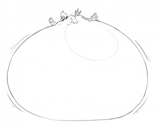 anthro belly big_belly huge_belly hyper hyper_belly inflation male simple_background solo white_background saphiros cartoon_network regular_show mordecai_(regular_show) avian 2015 monochrome