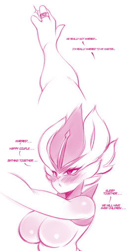 anthro big_breasts blush breasts female master ring simple_background solo text white_background saltyxodium nintendo pokemon cinderace generation_8_pokemon lagomorph mammal pokemon_(species) 2024 english_text hi_res monochrome