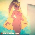 1:1 2018 2d_animation animated anthro areola black_sclera breasts butt butt_from_the_front digital_media_(artwork) english_text female flexible frame_by_frame generation_4_pokemon genitals lagomorph long_ears looking_at_viewer lopunny low_res mammal nintendo nipples nude one_eye_closed one_leg_up patreon patreon_logo patreon_username pokemon pokemon_(species) pussy raised_leg short_playtime solo splits spread_legs spreading standing text thick_thighs twistedgrim vertical_splits wide_hips wink