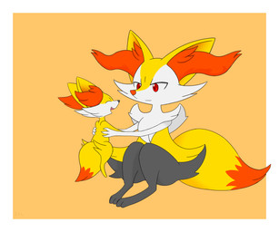 3_fingers 3_toes :3 ambiguous_anthro ambiguous_feral ambiguous_gender anthro arm_tuft biped black_body black_fur black_nose border cheek_tuft chest_tuft closed_smile digitigrade dipstick_tail duo evolutionary_family eyes_closed facial_tuft feet feral fingers front_view fur hip_tuft holding_another inner_ear_fluff markings mouth_closed multicolored_body multicolored_fur nude_ambiguous nude_anthro on_model open_mouth open_smile orange_background orange_body orange_fur orange_inner_ear_fluff orange_nose orange_tail_tip pointy_ears prick_ears quadruped red_eyes red_tail_tip shoulder_tuft side_view simple_background sitting smile snout tail tail_markings toes tuft two_tone_tail white_body white_fur yellow_body yellow_fur yellow_tail renbxn nintendo pokemon braixen canid fennekin generation_6_pokemon mammal pokemon_(species) 2024 6:5 colored digital_drawing_(artwork) digital_media_(artwork) hi_res shaded sibling_(lore) sister_(lore) sisters_(lore)