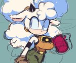 anthro beverage breasts coffee female horn solo zzavok idw_publishing sega sonic_the_hedgehog_(comics) sonic_the_hedgehog_(idw) sonic_the_hedgehog_(series) lanolin_the_sheep_(sonic) bovid caprine mammal sheep