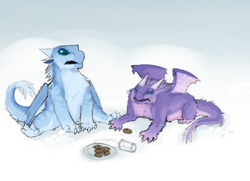 blue_body blue_fur duo female feral fluffy fur male male/female meme_face purple_body purple_fur snow kuueen mythology wings_of_fire dragon furred_dragon furred_scalie icewing_(wof) mythological_creature mythological_scalie scalie absurd_res hi_res