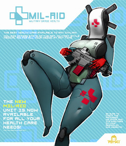 breasts character_bio female gun information machine mechanical_body ranged_weapon solo text thick_thighs weapon psyk323 mil-aid_(psyk323) humanoid robot robot_humanoid 2022 character_name english_text hi_res watermark