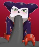 anthro blush clothing duo fellatio first_person_view gloves handwear kerchief male male/male oral oral_penetration penetration penile purple_body sex solo_focus pheanir bandai_namco digimon digimon_(species) imp impmon absurd_res hi_res