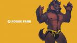 16:9 2019 4k 5_fingers abs absurd_res anthro armpit_hair body_hair brown_body brown_fur bulge canid canine canis clothed clothing eyes_closed fingers fur hi_res jockstrap male mammal nipples orange_background portrait raised_arm rogue_fang simple_background skimpy smile solo text three-quarter_portrait travis_(rogue_fang) underwear unknown_artist wallpaper widescreen wolf