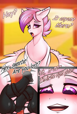 animal_genitalia animal_penis blush dialogue dirty_talk duo equine_genitalia equine_penis female feral genitals group male male/female open_mouth penis piercing trio wings trast113 hasbro my_little_pony mythology fan_character equid equine horse mammal mythological_creature mythological_equine pegasus pony zebra comic hi_res