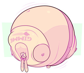 accessory air_inflation angry anthro belly belly_expansion big_belly big_breasts body_inflation bottomwear bow_ribbon breast_expansion breasts brown_body brown_ears brown_tail buckteeth clothing dipstick_ears ear_markings expansion female footwear green_background hair_accessory hair_bow hair_ribbon huge_belly huge_breasts huge_thighs hyper hyper_belly hyper_breasts hyper_inflation hyper_thighs immobile inflation markings motion_lines multicolored_body multicolored_ears navel pink_bottomwear pink_bow pink_clothing pink_eyes pink_footwear pink_hair_bow pink_nose pink_shoes pink_shorts ribbons round_body scut_tail shirt shoes short_tail shorts simple_background solo spherical_inflation sunken_head sunken_limbs tail tan_body tan_clothing tan_ear_tips tan_shirt tan_tail tan_topwear teeth text text_on_clothing text_on_shirt text_on_topwear thick_thighs thigh_expansion tight_clothing topwear two_tone_body two_tone_tail upside_down white_background ridiculouscake berkley_(ridiculouscake) lagomorph leporid mammal rabbit 2025 colored digital_media_(artwork) english_text flat_colors hi_res restricted_palette