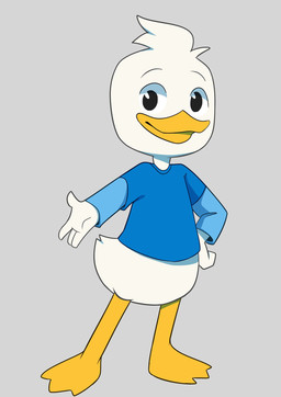 anthro blue_clothing blue_shirt blue_topwear chibi clothing male shirt solo topwear bluechubbywolf disney ducktales ducktales_(2017) dewey_duck anatid anseriform avian bird duck hi_res