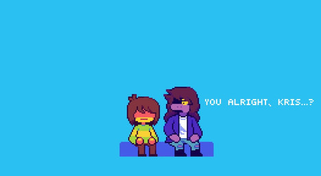 ambiguous_gender ambiguous_human anthro blue_background brown_hair clothed clothing covered_eyes covering covering_face dialogue duo eyewear female glasses hair heart_symbol puppet puppet_strings purple_body purple_scales sad scales simple_background sitting soul string text torn_clothing asepriterico deltarune undertale_(series) kris_dreemurr spamton_g._spamton susie_(deltarune) human mammal monster reptile scalie 2021 animated digital_media_(artwork) english_text long_playtime pixel_(artwork) pixel_animation sound video