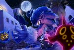 angry anthro black_nose blue_body blue_fur bodily_fluids claws clothing detailed_background footwear fur gloves green_eyes group handwear horn light male moon moonlight night plant spikes star tears teeth white_body white_fur トビ丸小夏 sega sonic_the_hedgehog_(series) sonic_unleashed sonic_the_hedgehog sonic_the_werehog dark_gaia_minion eulipotyphlan ghost hedgehog mammal spirit were wereeulipotyphlan werehog detailed signature