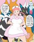 2021 4:5 absurd_res apron balls bestiality big_balls big_breasts big_penis black_body blue_eyes breasts charizard chimecho clothed clothing dialogue dragonite dress english_text equid equine erection female female_focus female_on_feral feral front_view generation_1_pokemon generation_3_pokemon generation_5_pokemon genitals group hair half-closed_eyes hat headgear headwear hi_res human human_focus human_on_feral interspecies male male/female male_on_human mammal mightycock_(artist) narrowed_eyes nintendo nipple_outline not_furry_focus nude nurse_clothing nurse_hat nurse_headwear nurse_joy nurse_uniform orange_body penis pink_clothing pink_dress pink_hair pokemon pokemon_(species) pokephilia scalie solo_focus speech_bubble standing stripes talking_to_viewer text thick_thighs uniform wide_hips yellow_sclera zebstrika