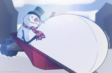 beer_belly beer_bottle belly big_belly bottle carrot carrot_nose clothing cloud container drunk food glass_bottle hat headgear headwear huge_belly hyper hyper_belly ice linea_nigra magic_hat plant scarf snow solo substance_intoxication top_hat twig vegetable wheel wheelbarrow white_body winter x_eyes furrylovepup animate_inanimate elemental_creature ice_creature mineral_fauna snow_creature snowman_(species) 2025 hi_res