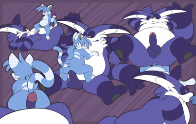 anal anal_penetration anthro balls belly blue_body blue_fur bodily_fluids butt dominant duo erection fellatio fur genital_fluids genitals hot_dogging humanoid_genitalia humanoid_penis larger_dom larger_penetrated larger_sub male male/male male_penetrated male_penetrating male_penetrating_male oral overweight overweight_male penetration penile penis precum purple_body purple_fur sex size_difference smaller_penetrated submissive versatile gatogallery sega sonic_the_hedgehog_(series) big_the_cat fan_character domestic_cat felid feline felis mammal absurd_res hi_res