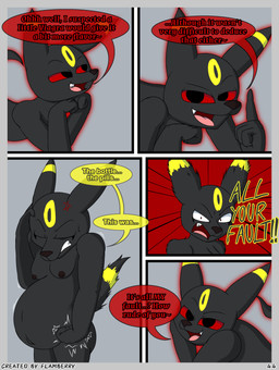 angry anthro anthrofied black_body black_fur bodily_fluids breasts cum cum_inflation cum_inside dialogue duo female fingers fist fur genital_fluids genitals inflation looking_at_viewer nipples nude onomatopoeia open_mouth pokemorph red_eyes simple_background smile sound_effects standing tail teeth text yellow_body yellow_fur flamberry_(artist) nintendo pokemon unomia_venizee_flare_(flamberry) canid canine eeveelution generation_2_pokemon mammal pokemon_(species) umbreon absurd_res comic digital_drawing_(artwork) digital_media_(artwork) english_text hi_res ibispaint_(artwork)
