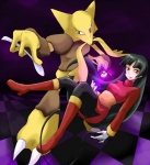 black_hair duo female gym_leader hair long_hair pokeball standard_pokeball yassy nintendo pokemon sabrina_(pokemon) alakazam generation_1_pokemon human mammal pokemon_(species)