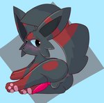 animal_genitalia animal_penis anus balls blush feral genitals male penis solo tapering_penis dreaming_dusk nintendo pokemon eeveelution generation_2_pokemon generation_5_pokemon hybrid pokemon_(species) umbreon zorua hi_res