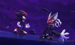 anthro black_body black_fur clothing duo footwear fur male male/male mask multicolored_body red_eyes shoes realta22 netflix sega sonic_forces sonic_prime sonic_the_hedgehog_(series) infinite_(sonic) shadow_the_hedgehog canid canine canis eulipotyphlan hedgehog humanoid jackal mammal hi_res