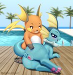 anus big_butt butt duo female female_feral feral genitals male male/female pink_pussy presenting presenting_partner presenting_pussy puffy_anus pussy spread_pussy spreading tail twitter_logo website_logo dibujito nintendo pokemon twitter eeveelution generation_1_pokemon pokemon_(species) raichu vaporeon absurd_res hi_res