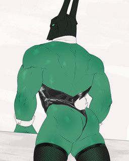 armor big_muscles black_bottomwear black_clothing black_leggings black_legwear black_topwear bottomwear bunny_costume butt clothed clothing clothing_aside clothing_pull costume deltoids green_body green_eyes green_skin headgear helmet huge_muscles leggings legwear light looking_away male manly muscular muscular_male rear_view simple_background skimpy solo standing topwear white_background ghangaji league_of_legends riot_games tencent mordekaiser_(lol) ghost humanoid spirit 2021 4:5 absurd_res colored digital_drawing_(artwork) digital_media_(artwork) hi_res portrait three-quarter_portrait