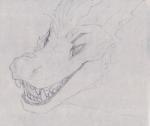 crystal feral horn infinity_symbol licking licking_lips licking_own_lips male mane open_mouth self_lick solo symbol teeth tongue tongue_out diablito_(artist) mythology infinite sliv'oth dragon mythological_creature mythological_scalie scalie black_and_white monochrome sketch traditional_media_(artwork)