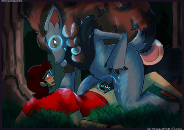 animal_genitalia animal_penis anthro anthro_penetrating canine_genitalia duo female female_on_anthro gender_play gender_transformation genitals glowing glowing_eyes glowing_genitalia illusion illusory_genitals interspecies male male/female male_on_human night penetration penis pokephilia transformation screamoshaymin nintendo pokemon blake_rothenberg generation_5_pokemon human mammal pokemon_(species) zoroark hi_res trans_(lore) trans_man_(lore)