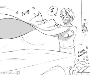 alternate_species bed bedding blanket clothed clothing duo eyebrows facial_hair furniture hair human_focus humanoidized male shirt speech_bubble topwear whiskers zillabean hannibal_(series) hannibal_lecter will_graham animal_humanoid felid felid_humanoid human humanoid mammal mammal_humanoid pantherine pantherine_humanoid tiger_humanoid 6:5 digital_media_(artwork) monochrome