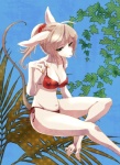 anthro bikini biped clothed clothing feet female kemono nipple_outline sitting skimpy soles solo swimwear tail toes two-piece_swimsuit kiyoshi final_fantasy final_fantasy_ix square_enix freya_crescent burmecian mammal murid rodent