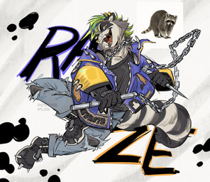 alternative_fashion anthro athletic athletic_anthro athletic_male biped blue_bottomwear blue_clothing blue_jacket blue_jeans blue_pants blue_topwear bottomwear chain_necklace clothing denim denim_bottomwear denim_clothing ear_piercing ear_ring eyebrows facial_piercing fur grey_body grey_fur jacket jeans jewelry looking_at_viewer male necklace nose_piercing nose_ring pants piercing punk ring_piercing solo topwear white_body white_fur hemuchang mammal procyonid raccoon 2025 hi_res