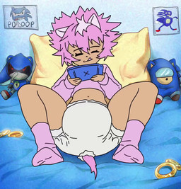 ambiguous_gender bed blush bodily_fluids bodily_noises clothed clothing diaper exclamation_point feces footwear furniture genital_fluids hair handheld_console pillow pink_clothing pink_ears pink_footwear pink_hair pink_socks pink_tail pink_topwear pooping poster ring ring_(sonic) sitting socks soiled_diaper soiling soiling_diaper solo spread_legs spreading tail topwear unclean_diaper urine used_diaper using_diaper wearing_diaper wet_diaper wetting wetting_diaper gryohontr among_us innersloth sega sonic_the_hedgehog_(series) metal_sonic sanic sonic_the_hedgehog animal_humanoid cat_humanoid felid felid_humanoid feline feline_humanoid humanoid mammal mammal_humanoid animated meme short_playtime sound video