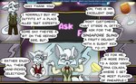 age_difference answering anthro ask_blog beverage blue_eyes blush canid canine comic container cup english_text felix_a_fox fennec_fox fox humanoid love male mammal notched_ear old older_anthro older_male reminiscing speech_bubble storytelling text true_fox wintersgardencomic