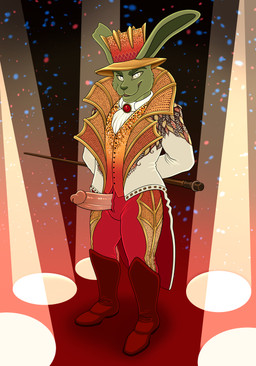 anthro circus clothing genitals male penis solo uniform uniformed_male furrypur five_nights_at_freddy's five_nights_at_freddy's_3 scottgames springtrap_(fnaf) hare lagomorph leporid mammal rabbit absurd_res hi_res