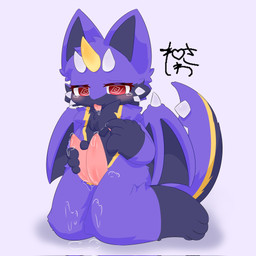 2_penises anthro bodily_fluids genital_fluids genitals horn kneeling male masturbation multi_genitalia multi_horn multi_penis mustra penis precum purple_body solo tears tongue tongue_out wings neisawa mythology dragon mythological_creature mythological_scalie scalie 1:1 hi_res