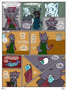 anthro black_body black_fur black_nose blue_body blue_eyes blue_fur blue_nose blush breasts brown_hair candy clothed clothed_female clothed_male clothing dessert dialogue dress ellipsis eyewear female food fur furgonomics glasses gloves_(marking) group hair male male/female markings neck_tuft one_eye_closed tail tail_through_dress text trio tuft wink fiona_(artist) nintendo pokemon fubuki_(rushthewolf) lita_(rushthewolf) alolan_form alolan_ninetales eeveelution generation_2_pokemon generation_5_pokemon generation_7_pokemon pokemon_(species) regional_form_(pokemon) shiny_pokemon umbreon zorua comic english_text hi_res
