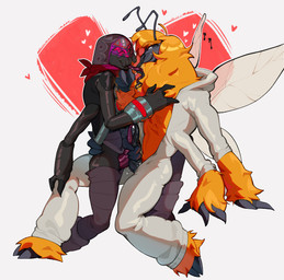 2_toes 3_fingers 4_arms 4_eyes antennae_(anatomy) anthro armor bare_chest belt bite_mark black_eyes black_penis black_tongue bodily_fluids bracers chest_tuft clothed clothing coveralls dripping duo extreme_french_kiss feet fingers fluffy french_kissing frottage fuzzy genital_fluids genitals hand_on_chest handjob_frottage heart_symbol holding_another's_penis holding_penis hood interspecies kerchief kissing licking licking_tongue male male/male mandibles multi_arm multi_eye multi_limb on_lap partially_clothed penile penis penises_touching precum precum_string purple_penis purple_tongue red_eyes saliva saliva_drip selfcest sex sitting_on_lap size_difference square_crossover tapering_penis toes tongue tongue_wrap tuft unzipped_jumpsuit venom_drip visor visor_helmet wings connardcf brawlhalla honeybeeno_(brawlhalla) reno_(brawlhalla) widowmaker_reno_(brawlhalla) arachnid araneomorph arthropod bee black_widow_spider honey_bee hymenopteran insect spider theridiid widow_spider digital_media_(artwork) hi_res