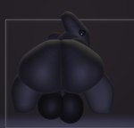 anthro backsack balls big_balls big_butt black_background black_balls black_body black_butt black_perineum black_sclera butt butt_focus genitals gradient_background huge_balls huge_butt perineum presenting presenting_hindquarters pupils rear_view simple_background solo white_pupils nauiho unknown_species 3d_(artwork) digital_media_(artwork) paint_3d_(artwork)