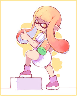 backpack block blush clean_diaper clothed clothing diaper female footwear gesture hand_gesture humanoid_pointy_ears ink legwear looking_back one_foot_raised pointy_ears pseudo_hair shoes smile socks solo tentacle_hair tentacles thumbs_up wearing_diaper diver_(artist) nintendo splatoon inkling_girl animal_humanoid aquatic aquatic_humanoid cephalopod cephalopod_humanoid humanoid inkling mollusk mollusk_humanoid absurd_res hi_res