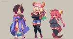 8-bit big_breasts bottomwear bouncing_breasts breasts cleavage clothed clothing dress female fully_clothed group hat headgear headwear horn huge_breasts legwear leotard oversized_clothing oversized_topwear segmented_tail shirt short_stack shorts tail tail_motion tailwag tank_top thick_thighs thigh_highs topwear trio wide_hips sakuemonq miss_kobayashi's_dragon_maid mythology elma_(dragon_maid) ilulu quetzalcoatl_(dragon_maid) animal_humanoid dragon dragon_humanoid horned_humanoid humanoid mythological_creature mythological_scalie scalie tailed_humanoid animated digital_media_(artwork) pixel_(artwork) pixel_animation short_playtime