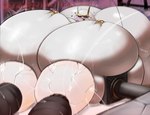 antennae_(anatomy) anthro big_breasts big_butt blush bodily_fluids breast_expansion breasts butt cracks curvy_figure deep_skin expansion eyelashes female glistening glistening_body heart_symbol hearts_around_head huge_breasts huge_butt hydraulic_press hyper hyper_breasts hyper_butt lactating looking_pleasured machine macro milking_machine monotone_body motion_lines one_eye_closed solo sweat voluptuous white_body yboon nintendo pokemon generation_7_pokemon pheromosa pokemon_(species) ultra_beast hi_res