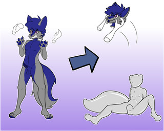 anthro clothing costume fursuit genitals identity_death inanimate_transformation latex male null_bulge nullification penis solo transformation darkskyearts lavender_(darkskyearts) canid canine canis fox inanimate_object mammal wolf 2021 absurd_res digital_media_(artwork) hi_res