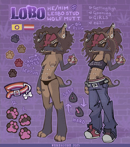 8_nipples afro alternative_fashion andromorph animal_genitalia animal_vulva anthro belt beverage_can big_clitoris biped bottomwear bracelet canine_genitalia canine_vulva clitoris clothing collar curly_hair dreadlocks drugs ear_piercing eyebrow_piercing facial_piercing female female_anthro footprint gauged_ear genitals hair highlights_(coloring) intersex jewelry knotted_clitoris lip_piercing marijuana multi_nipple multiple_piercings nipple_piercing nipples nose_piercing oversized_bottomwear oversized_clothing oversized_pants pants pawprint pawprint_tattoo piercing punk queen_of_hearts_symbol scar self-harm_scars septum_piercing studded_belt studded_bracelet studded_jewelry studs tattoo visibly_trans vulva werehouse converse lobo_(werehouse) canid canine canis domestic_dog hybrid mammal mixed_breed wolfdog absurd_res hi_res busty_boy_(lore) intersex_(lore) male_(lore) trans_(lore) trans_man_(lore)