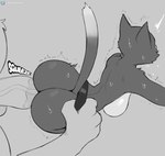 2023 anthro big_breasts big_butt big_penis bodily_fluids breasts butt cooliehigh death_(puss_in_boots) domestic_cat dreamworks duo felid feline felis female female_penetrated genitals hi_res kitty_softpaws male male/female male_penetrating male_penetrating_female mammal monochrome motion_lines penetration penis puss_in_boots_(dreamworks) sex size_difference smaller_penetrated solo_focus sweat tight_fit vein veiny_penis