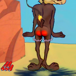 3_toes 4_fingers anthro arm_tuft back_muscles biped blue_sky bouncing_butt brown_body brown_fur bubble_butt butt butt_focus butt_jiggle butt_on_fire butthurt canyon casual_nudity close-up close_call countershade_torso countershading desert dynamite elbow_tuft erect_tail explosives feet fingers fire forearm_tuft forearms fur humanoid_hands humanoid_heel jiggling knee_tuft leg_tuft looking_back male multicolored_body multicolored_fur nude nudist open_mouth outside pain paws pink_text plant plantigrade pose raised_heel raised_tail rear_view reddened_butt sand screencap screencap_background screencap_redraw shadow shoulder_tuft sky smile smoke solo sound_effects standing standing_on_toes tail tail_on_fire tan_body tan_fur text tiptoes toes tuft two_tone_body two_tone_fur mreiof looney_tunes warner_brothers wile_e._coyote canid canine canis coyote mammal 1:1 2013 2019 colored comic_sans detailed digital_drawing_(artwork) digital_media_(artwork) digital_painting_(artwork) english_text painting_(artwork) pinup redraw shaded