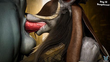 anthro antlers balls bandage bandaged_arm big_balls big_penis bodily_fluids challenge cum cum_in_mouth cum_inside deep_throat duo erection fellatio female fur genital_fluids genitals grey_body grey_fur hair hidden_eyes horn male male/female male_penetrating nude oral oral_penetration penetration penile penis sex text tongue tongue_out tongue_out_fellatio vein veiny_penis foxibiki furromantic_(modeler) valorlynz_(modeler) bloodborne dreamworks fromsoftware mythology puss_in_boots_(franchise) sony_corporation sony_interactive_entertainment yifftember25 death_(puss_in_boots) vicar_amelia beast_(bloodborne) canid canine canis mammal mythological_canine mythological_creature werecanid werecanine werecreature werewolf wolf 16:9 3d_(artwork) blender_(artwork) blender_cycles_(artwork) detailed digital_media_(artwork) english_text hi_res widescreen
