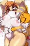 age_difference anthro areola big_breasts big_butt blush breast_grab breast_play breast_squish breastfeeding breastfeeding_during_sex breasts butt duo female hand_on_breast heart_symbol holding_breast hug male nipples nude open_mouth pink_areola pink_nipples sex smile squish standing standing_sex suckling tail thick_thighs wide_hips young young_male irishfeller1 sega sonic_the_hedgehog_(series) miles_prower vanilla_the_rabbit canid canine fox lagomorph leporid mammal rabbit 2025 absurd_res hi_res