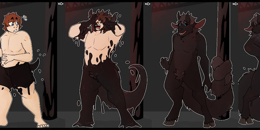 anthro bdsm biped black_body black_clothing black_fur black_goo black_latex black_underwear bondage bound boxers_(clothing) clothing countershade_fur countershade_torso countershading crotch_tuft dripping encasement fur fur_tuft goo_transformation growth hooves horn horn_growth human_to_anthro latex latex_transformation liquid_latex long_tail male pole rim_light solo species_transformation surprised tail tail_bondage tail_growth tail_tied transformation transformation_sequence tuft underwear puppetmaster13uwu changed_(video_game) bovid caprine goat human mammal 2023 sequence